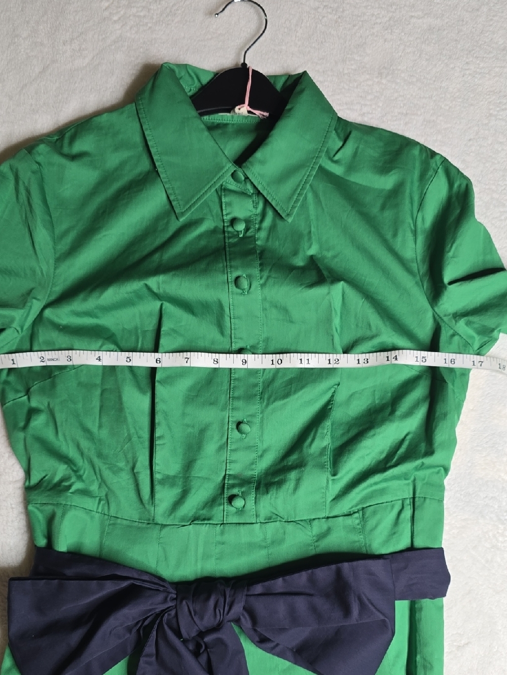 Boden Maxi Pleated Bow Dress Green Navy Sz US 0 NWT - Picture 3 of 5